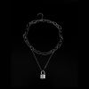 IMYWD LAYERED PADLOCK NECKLACE