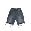 FUXURY ASHEN DENIM RAW HEM SHORTS
