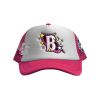 BLUE PLANET  TRIPPY B  TRUCKER HAT / PINK - WHITE