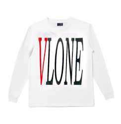 VLONE 'LOGO' L/S TEE WHITE (BLACK/RED)