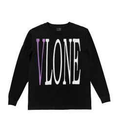 VLONE 'LOGO' L/S TEE BLACK (PURPLE/WHITE)