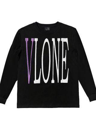 VLONE 'LOGO' L/S TEE BLACK (PURPLE/WHITE)
