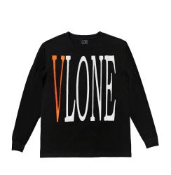 VLONE 'LOGO' L/S TEE BLACK (ORANGE/WHITE)