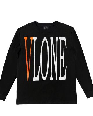 VLONE 'LOGO' L/S TEE BLACK (ORANGE/WHITE)
