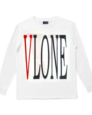 VLONE 'LOGO' L/S TEE WHITE (REVERSIBLE RED)
