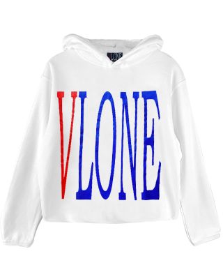VLONE 'LOGO' V-INSIDE HOODIE WHITE (RED/BLUE)