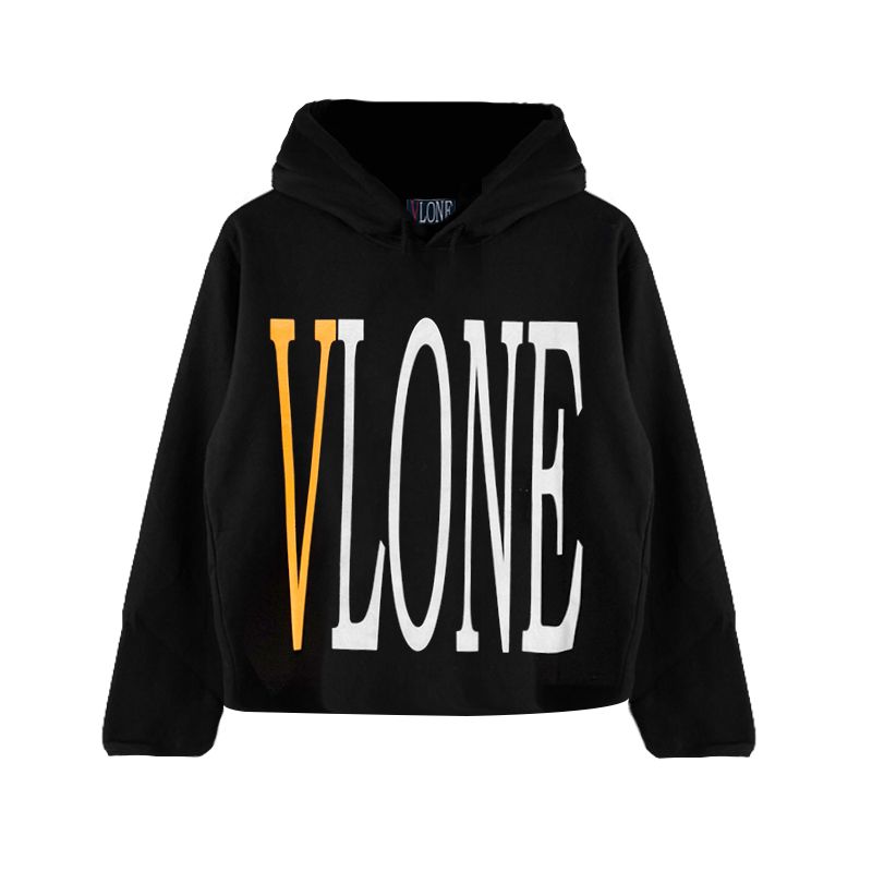 Black and yellow vlone hoodie Clearance