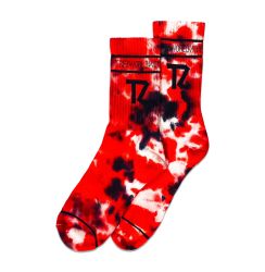 TZ TIE-TILL-DYE SOCKS - RED & BLACK