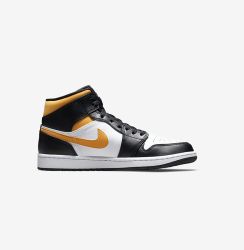 NIKE AIR JORDAN 1 MID BLACK UNIVERSITY GOLD