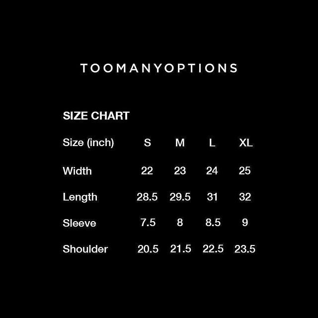 TOOMANYOPTIONS TOO MANY FOR S TEE WHITE