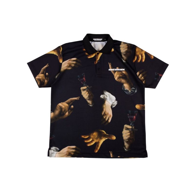 OD&WEGOHOME CANT TOUCH THIS POLO OVERPRINT BLACK