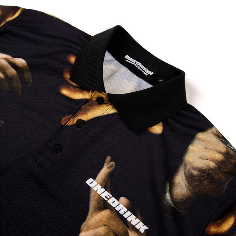 OD&WEGOHOME CANT TOUCH THIS POLO OVERPRINT BLACK