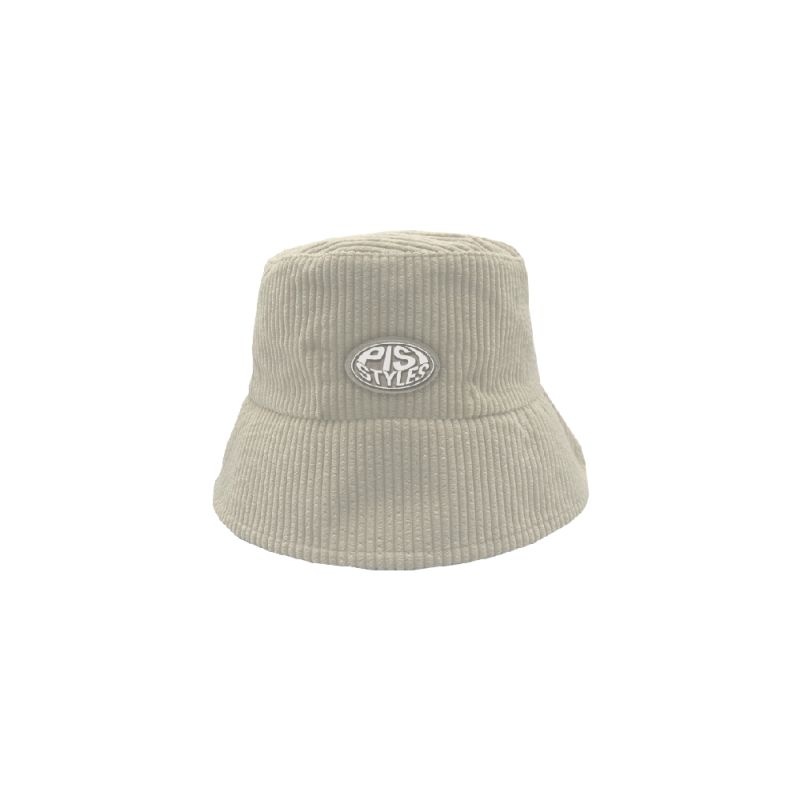 PISI BLOCK LOGO CORDUROY BUCKET HAT OFF-WHITE