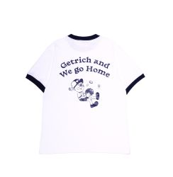 GET RICH AND WE GO HOME RINGER TEE - NAVY