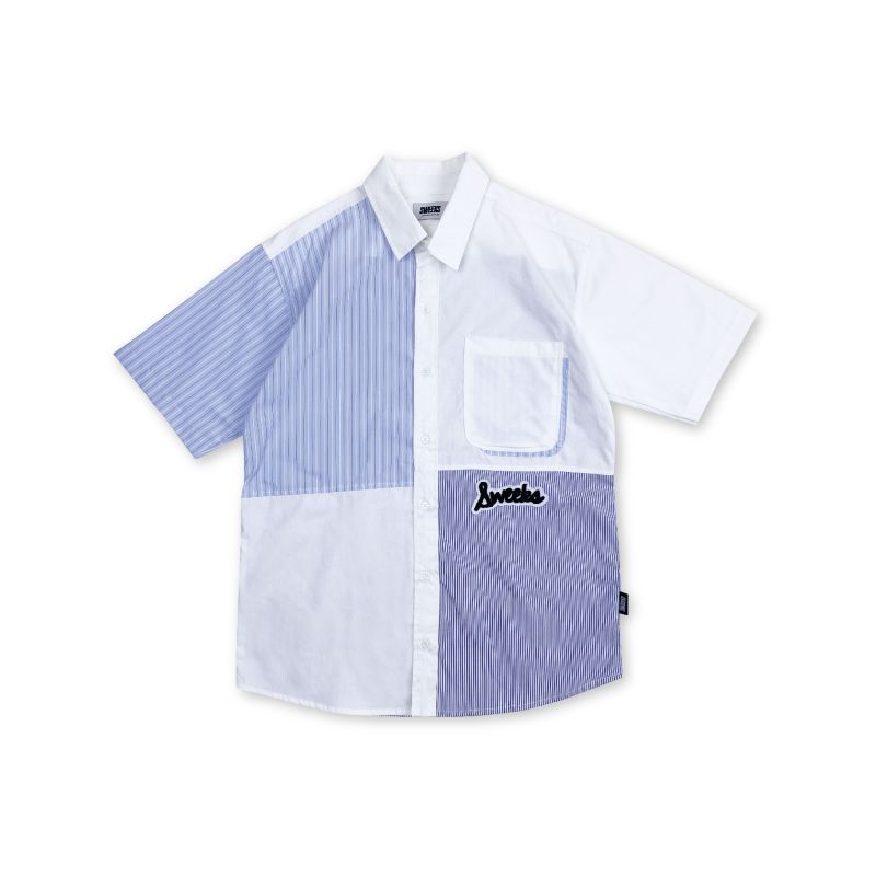 SWEEKS STRIPED MIXED S/S SHIRTS - OCEAN