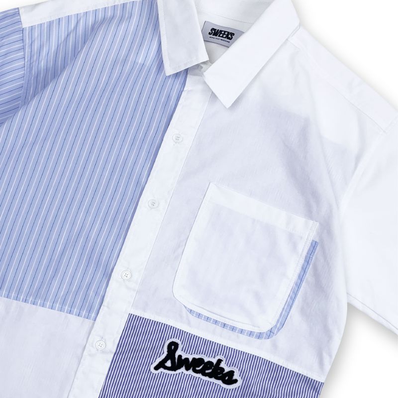SWEEKS STRIPED MIXED S/S SHIRTS - OCEAN