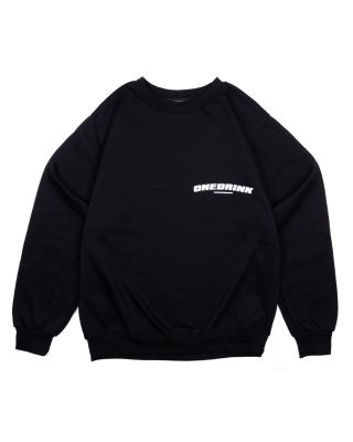 ONE DRINK 'LOGO' SWEATER - BLACK/WHITE
