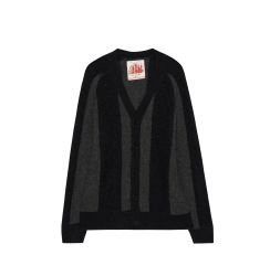 FUXURY NOIR STRIPE MOHAIR CARDIGAN