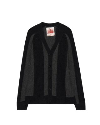 FUXURY NOIR STRIPE MOHAIR CARDIGAN