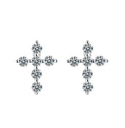 MR_GOLD ' DIAMOND CROSS '  EARRING