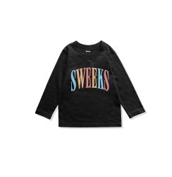 SWEEKS KIDS ' BAR LOGO '  L/S TEE / BLACK