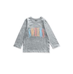 SWEEKS KIDS ' BAR LOGO '  L/S TEE / GREY