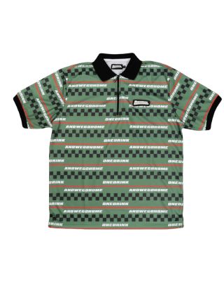 ONEDRINKANDWEGOHOME ' WFH ' POLO STRIPED / GREEN