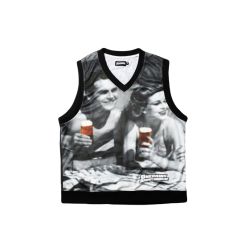 ONEDRINKANDWEGOHOME ' WFH ' KNIT VEST OVERPRINT