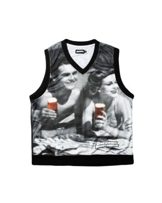 ONEDRINKANDWEGOHOME ' WFH ' KNIT VEST OVERPRINT