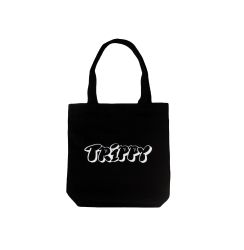 TRIPPY GRAFFITI LOGO TOTE BAG / BLACK