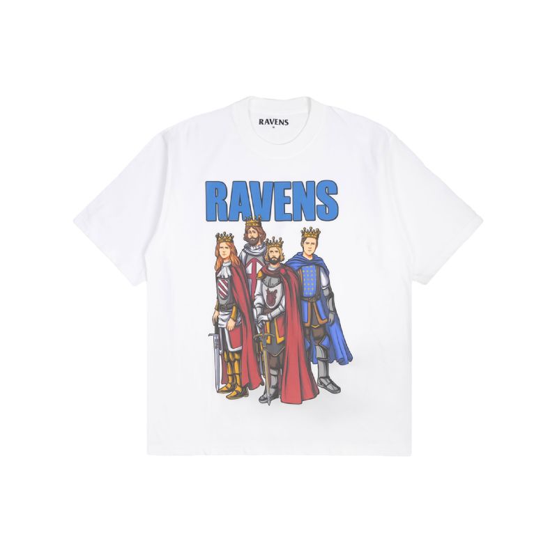 RAVENS  “ KING ARTHUR AND HIS KNIGHTS ” TEE / WHITE