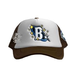 BLUE PLANET ' TRIPPY B '  TRUCKER HAT / BROWN