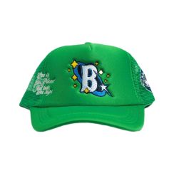 BLUE PLANET ' TRIPPY B '  TRUCKER HAT / GREEN