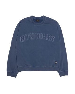 GETRICHEASY ' Appliqué LOGO DAMAGE '  SWEATER / FADED NAVY