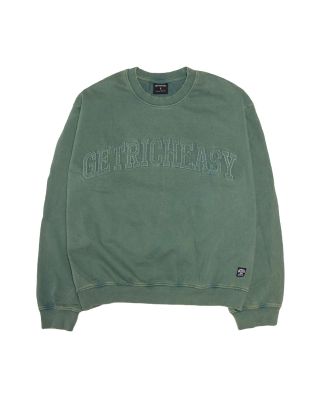 GETRICHEASY ' Appliqué LOGO DAMAGE '  SWEATER / FADED GREEN