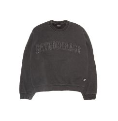 GETRICHEASY ' Appliqué LOGO DAMAGE '  SWEATER / FADED BLACK