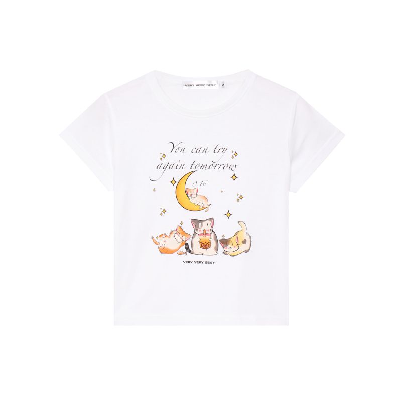 VERY VERY SEXY  YOU CAN TRY AGAIN TMR  BABY TEE / WHITE