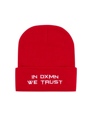 DXMN ' IN DXMN WE TRUST ' BEANIE / RED