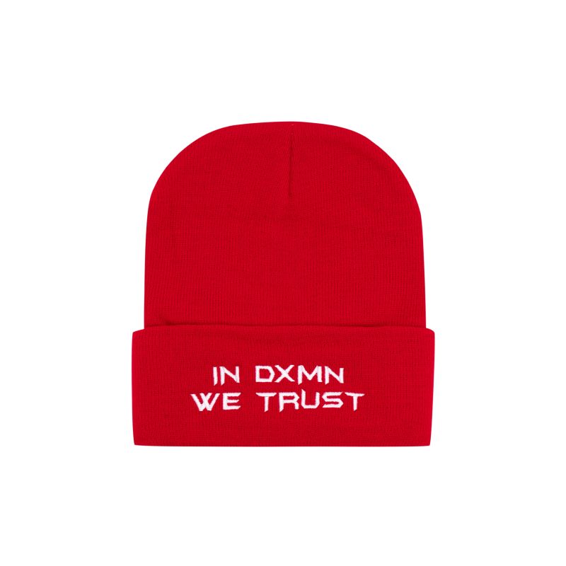 DXMN  IN DXMN WE TRUST  BEANIE / RED