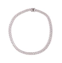 MR_GOLDSS ' CUBAN ' ( Silver CZ ) NECKLACE