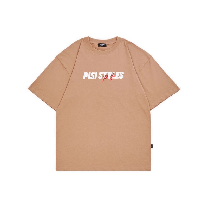 PISI  DESTROYED (PS.) OVERSIZED TEE / BROWN