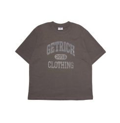GETRICHEASY  ' LABEL LOGO BOXY FIT ' TEE / FADED GREY