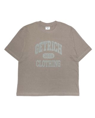 GETRICHEASY  ' LABEL LOGO BOXY FIT ' TEE / FADED BROWN