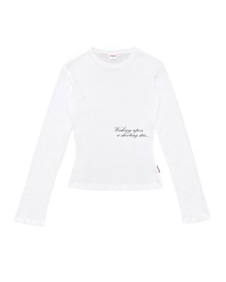RACCOONCLUB ' WISHING '  L/S TEE  / WHITE