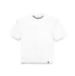 TZ WORLDWIDE NECK PRINT OVERSIZED TEE / WHITE