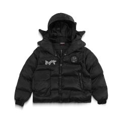 GLOGANG - GLOCLER FLARE COLLAR PUFFER JACKET / BLACK