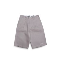 GETRICHEASY - LOOSE STRAIGHT COTTON SHORTS / GRAY