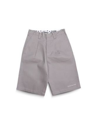 GETRICHEASY - LOOSE STRAIGHT COTTON SHORTS / GRAY