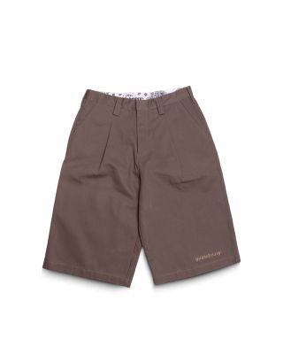 GETRICHEASY - LOOSE STRAIGHT COTTON SHORTS / OLIVE