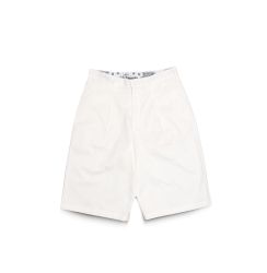 GETRICHEASY - LOOSE STRAIGHT COTTON SHORTS / WHITE